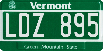 VT license plate LDZ895