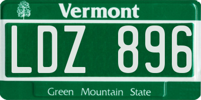 VT license plate LDZ896