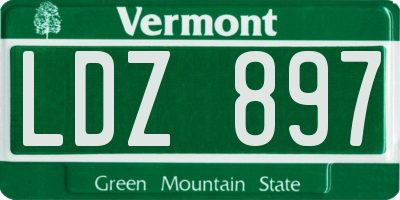 VT license plate LDZ897