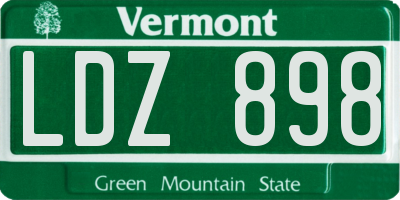VT license plate LDZ898