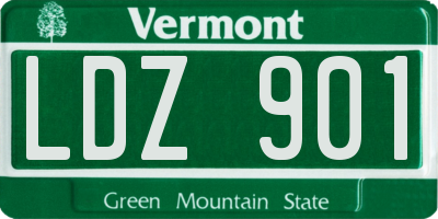 VT license plate LDZ901