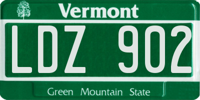 VT license plate LDZ902