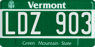 VT license plate LDZ903
