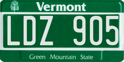 VT license plate LDZ905