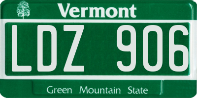 VT license plate LDZ906
