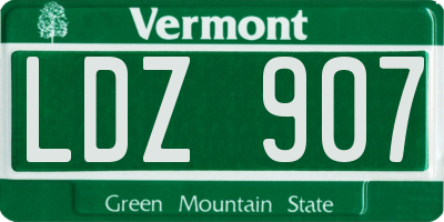 VT license plate LDZ907
