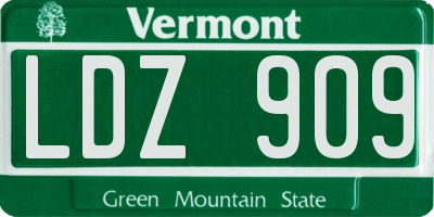 VT license plate LDZ909