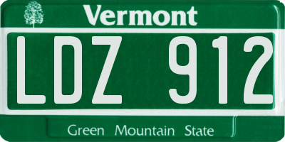 VT license plate LDZ912