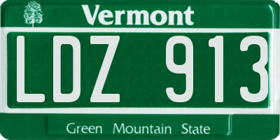 VT license plate LDZ913