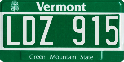 VT license plate LDZ915