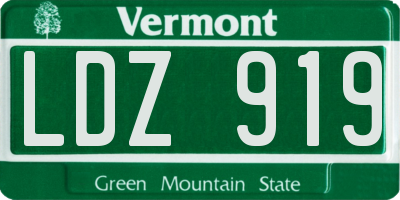 VT license plate LDZ919