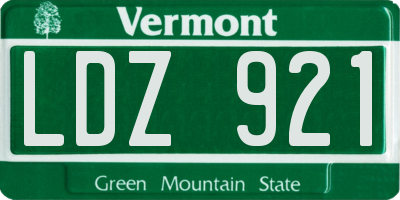 VT license plate LDZ921