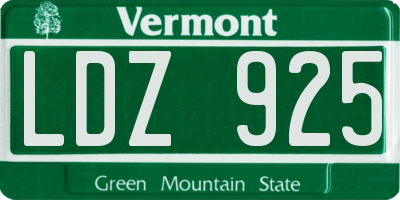VT license plate LDZ925