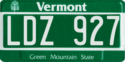 VT license plate LDZ927