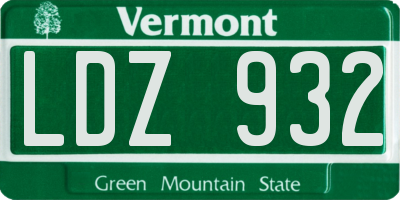 VT license plate LDZ932