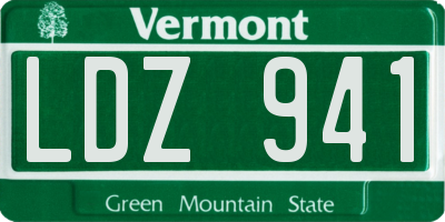 VT license plate LDZ941