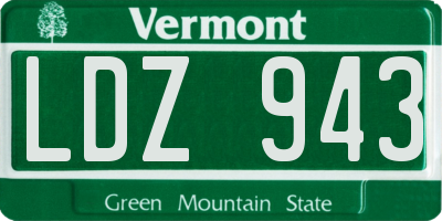 VT license plate LDZ943