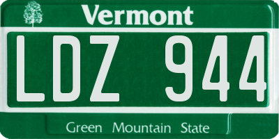 VT license plate LDZ944