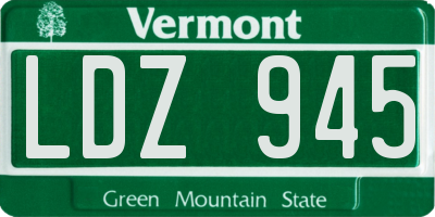 VT license plate LDZ945