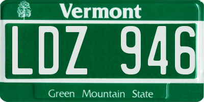 VT license plate LDZ946