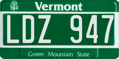 VT license plate LDZ947