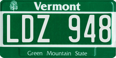 VT license plate LDZ948