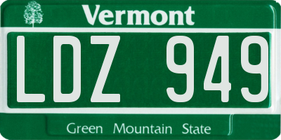 VT license plate LDZ949