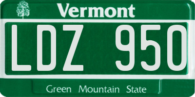 VT license plate LDZ950