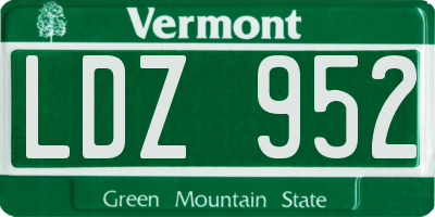 VT license plate LDZ952