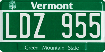 VT license plate LDZ955