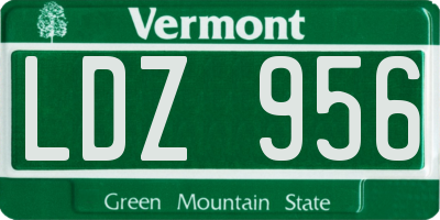 VT license plate LDZ956
