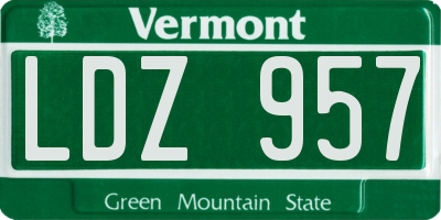 VT license plate LDZ957