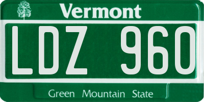 VT license plate LDZ960