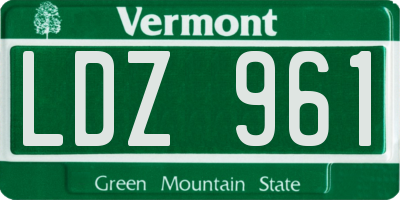 VT license plate LDZ961