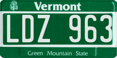 VT license plate LDZ963