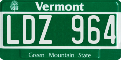 VT license plate LDZ964