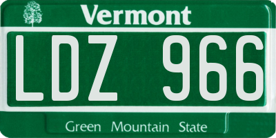 VT license plate LDZ966