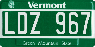 VT license plate LDZ967