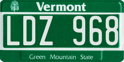 VT license plate LDZ968