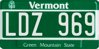 VT license plate LDZ969