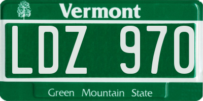 VT license plate LDZ970