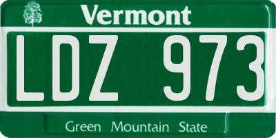 VT license plate LDZ973