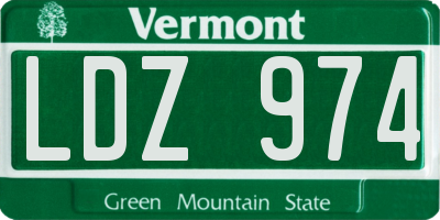 VT license plate LDZ974