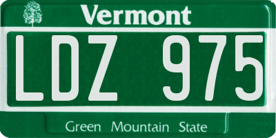 VT license plate LDZ975