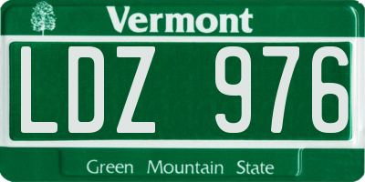 VT license plate LDZ976