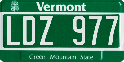 VT license plate LDZ977