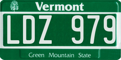 VT license plate LDZ979