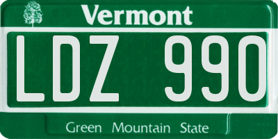 VT license plate LDZ990