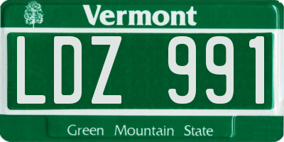 VT license plate LDZ991
