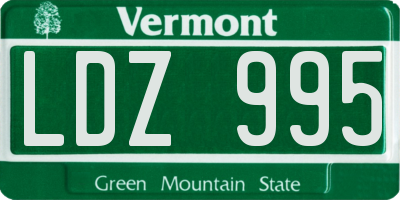 VT license plate LDZ995